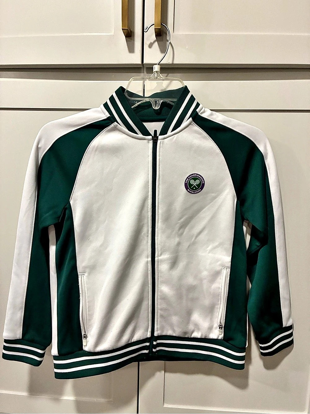 Wimbledon Sport jacket Girls 8-9 Green & White - Picture 1 of 4